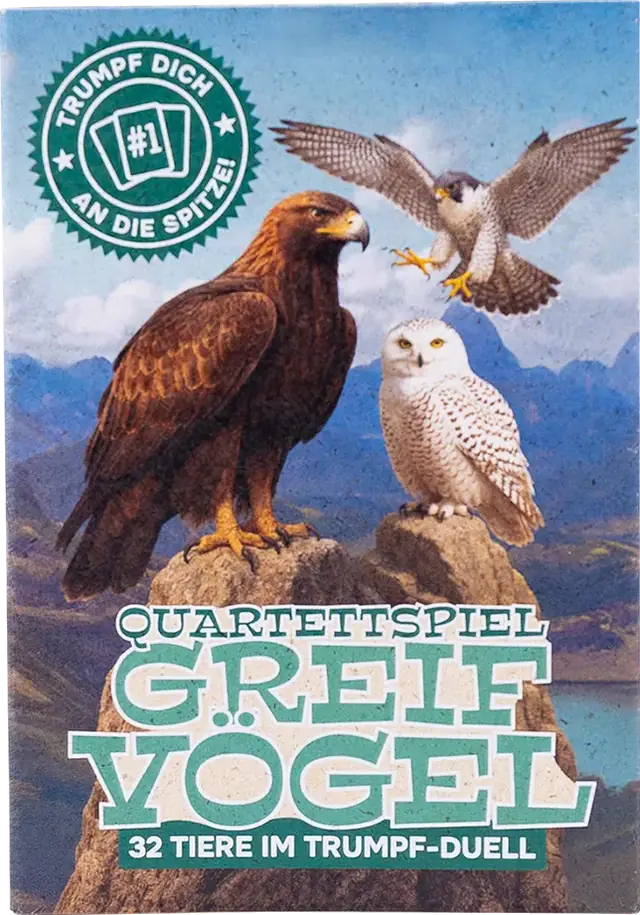 Schachtel des Quartettspiel Greifvögel