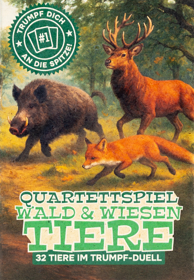 Quartettspiel Wald & Wiesen Tiere