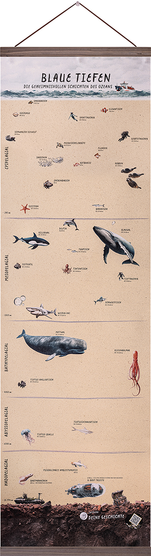 Ozean QR-Poster mit Posterleiste